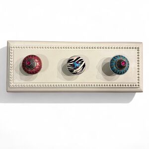 Vintage Bombay Kids "Betsy Zebra Collection" 3-Hook Wall Coat Rack 2003 Retired